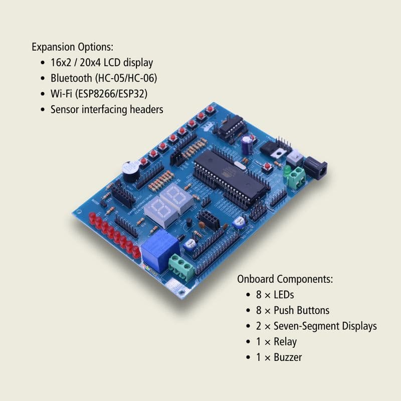 ATmega16/32 Development Board | AVR Microcontroller Training & IoT Prototyping Kit - View 2