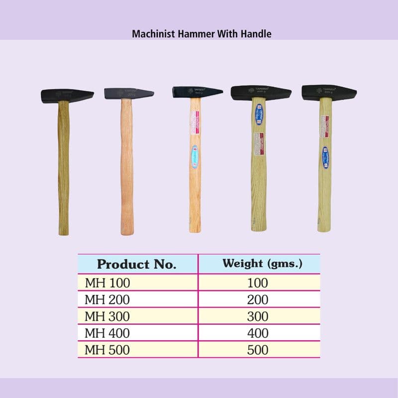 Taparia Machinist Hammer with Wooden Handle - View 2