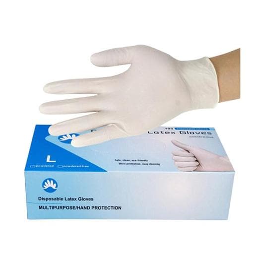 Powder Coated Latex Disposable Gloves Box - White - View 1