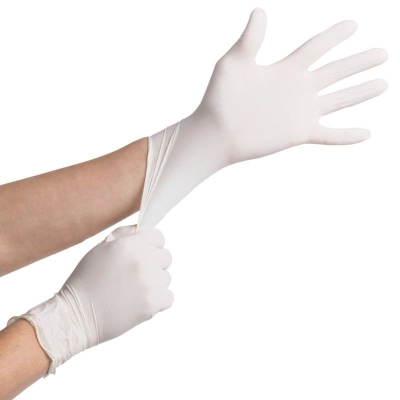 Powder Coated Latex Disposable Gloves Box - White - View 2