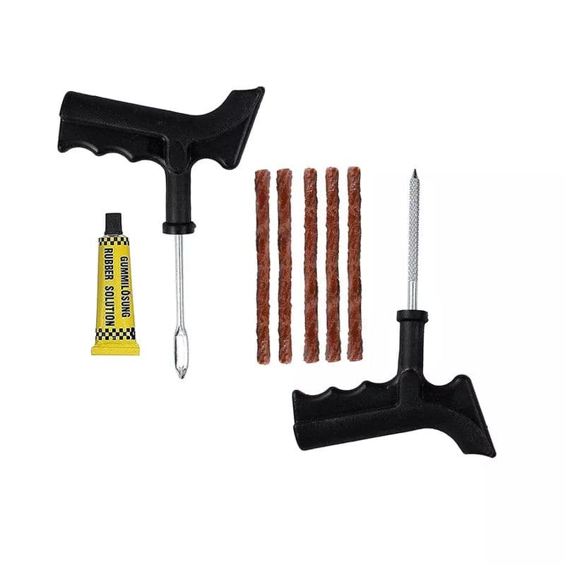 4-In-1 Puncture Repair Kit Tubeless Tyre with Nose Pliers, Rubber Cement and Extra Strips for Cars, Bikes - View 3