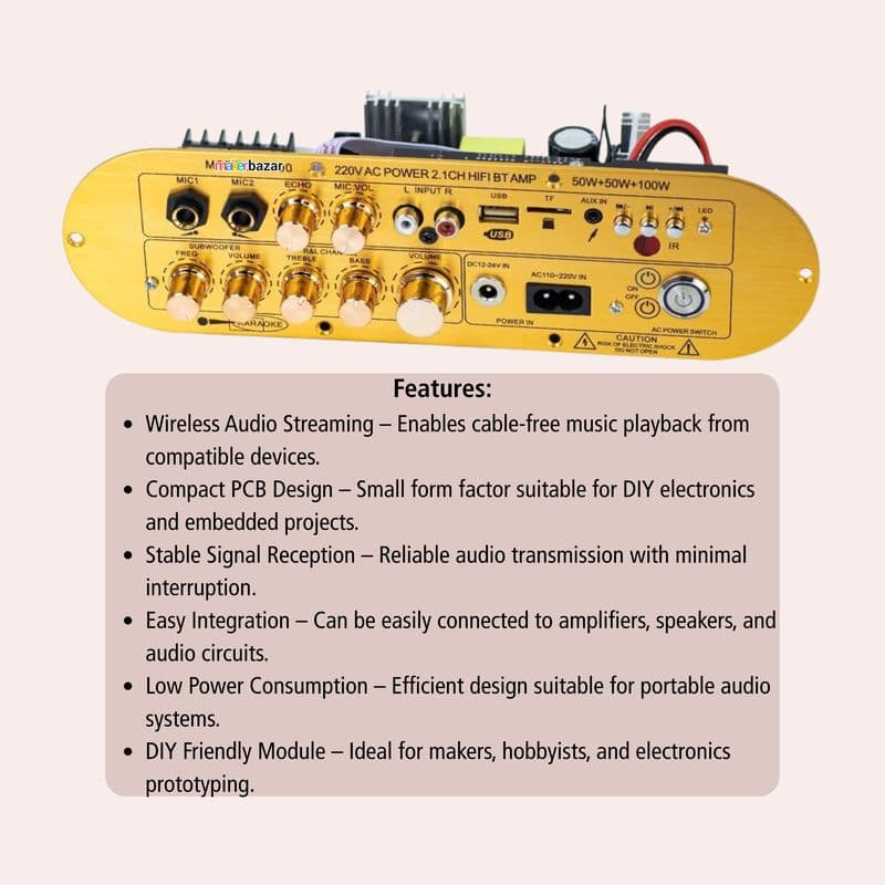 2.1CH CAAV-AP900 Wireless Karaoke Audio Amplifier Module - View 3