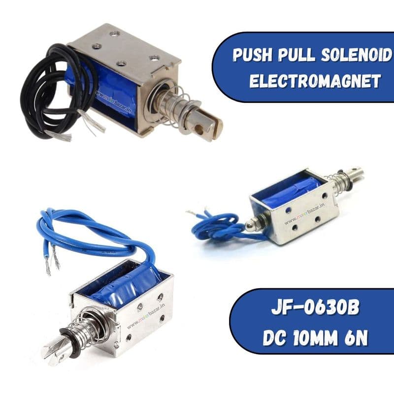 JF-0630B DC 10mm 6N Push Pull Solenoid Electromagnet - View 1