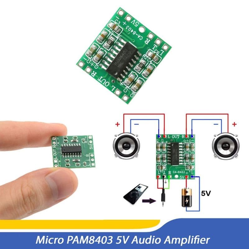 PAM 8403 ~5v 3Watt 2-Channel Stereo Audio Amplifier - View 3
