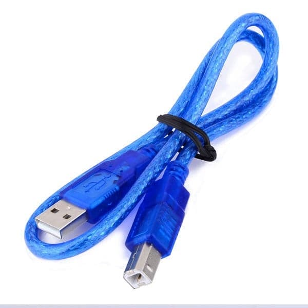 Arduino USB Cable (A to B) Blue/Black/White - View 3