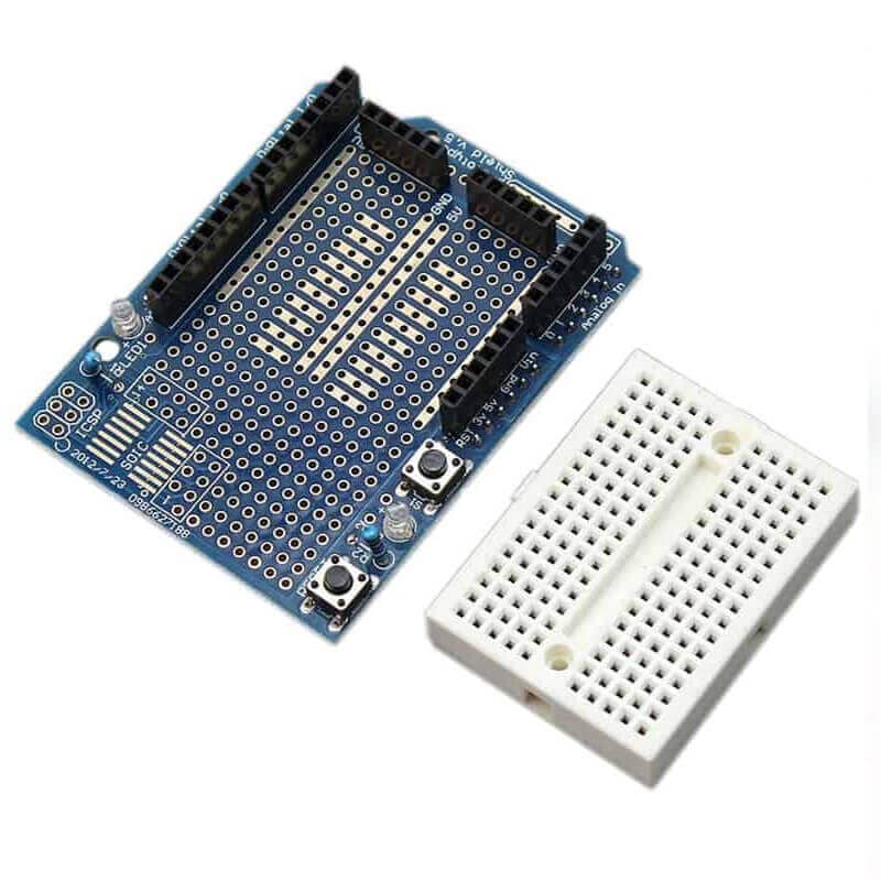UNO Self Adhesive Prototype Shield with SYB-170 Mini Breadboard - View 3