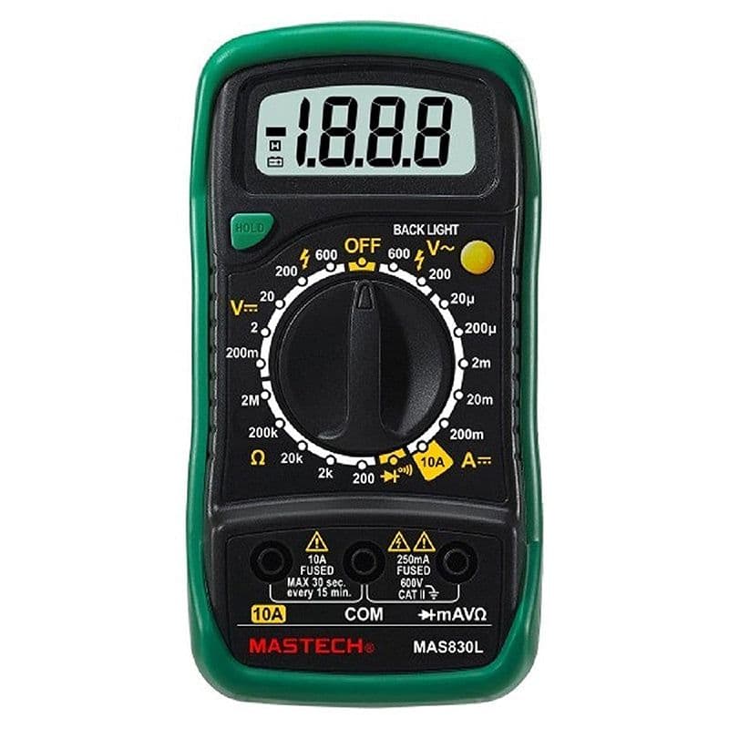 Mastech: MAS830L Digital Multimeter (Black 2000 counts) - View 1