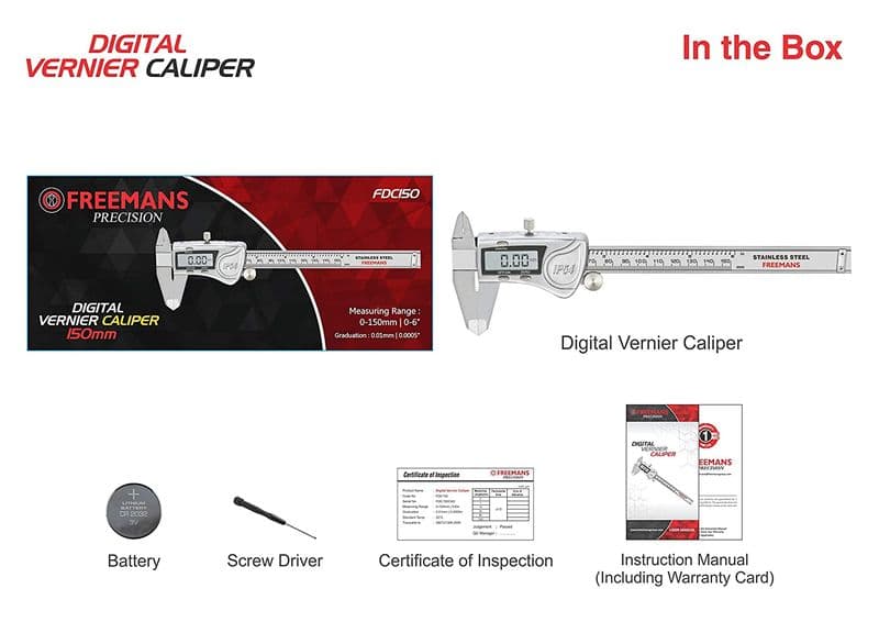 Freemans: FDC150 Digital Vernier Caliper Stainless Steel 150mm/6Inch with Rectangular Case - View 3