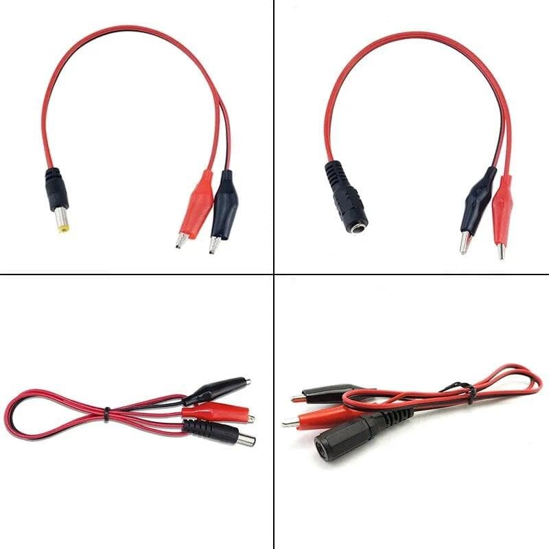 5.5×2.1mm DC Power Jack to Alligator Test Clips Clamp - View 2