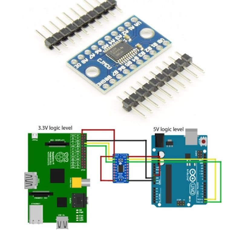 TXS0108E High Speed Full Duplex 8 Channel Logic Level Converter - View 3