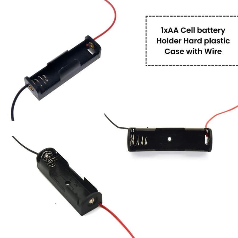 AA Cell Holder Open Plastic Case With Wire - View 2