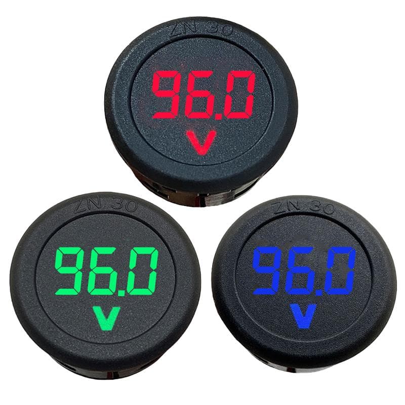 Circular Two-Wire Voltmeter DC 5-100V Round LED Display - View 2