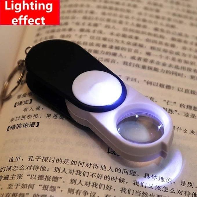 Portable Folding Pocket Magnifying Glass with Keyring - View 2