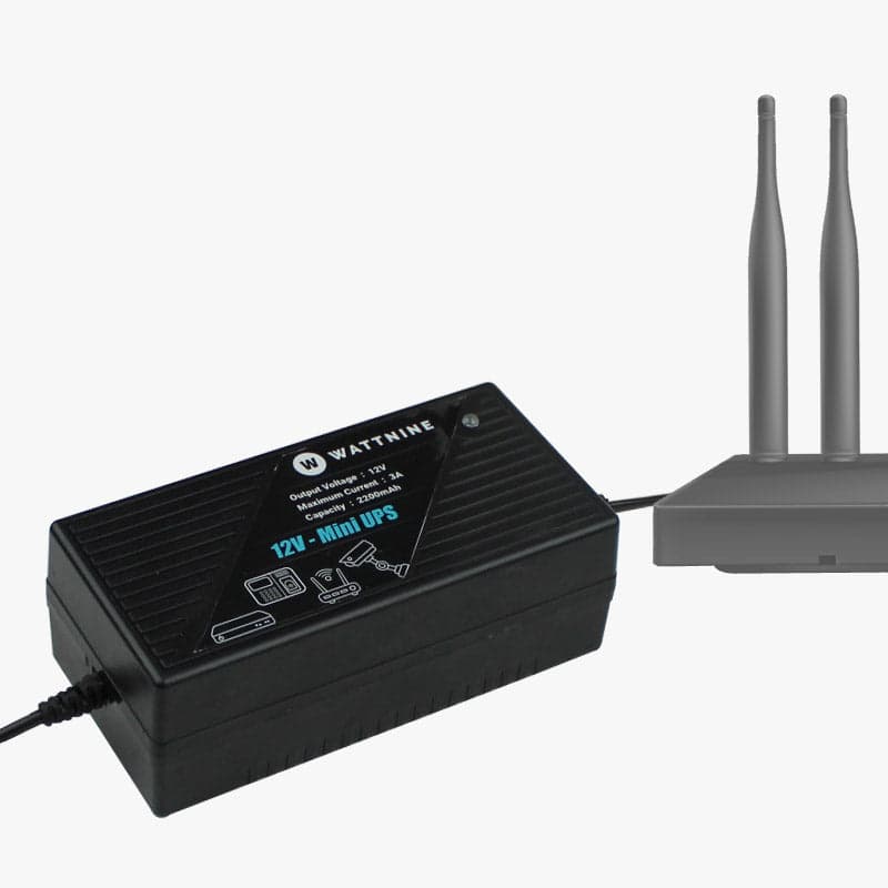 Wattnine Mini UPS for WiFi Router - 12V 4 Hours Power Back Up for Wi-Fi Router, CCTV, Set-Up Box, Attendance System, etc. - View 2