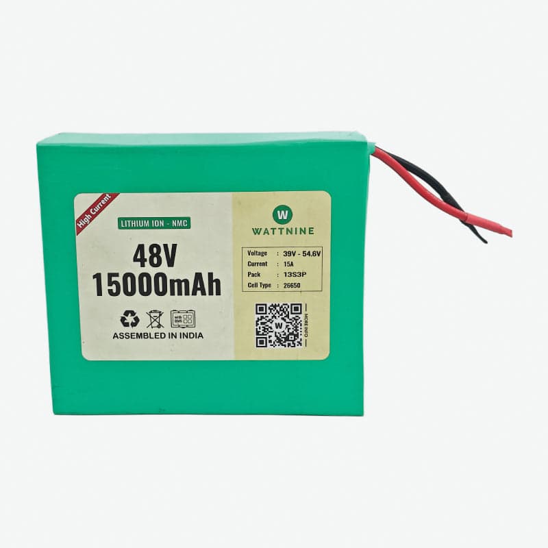 WATTNINE® 48V 15Ah Lithium Ion (NMC) Battery Pack with Warranty - View 1