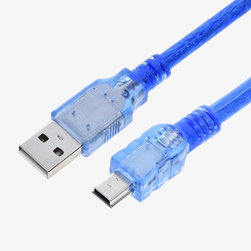 Arduino Nano Cable (USB 2.0 A to USB 2.0 Mini B) - Blue/Black - View 1
