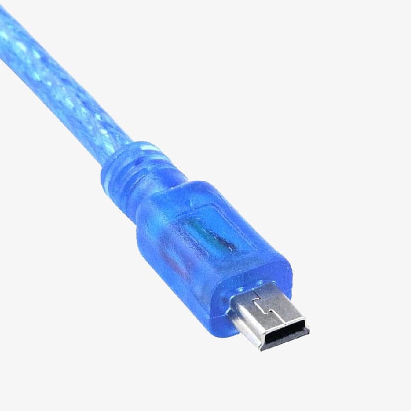 Arduino Nano Cable (USB 2.0 A to USB 2.0 Mini B) - Blue/Black - View 3