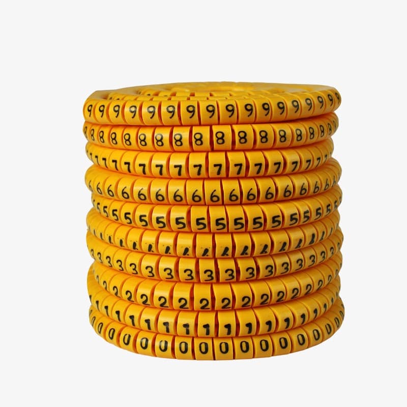 Cable Marker 1.5 sq mm PVC Ferrules Numbers 0-9 (each 100) - Self Locking - View 1