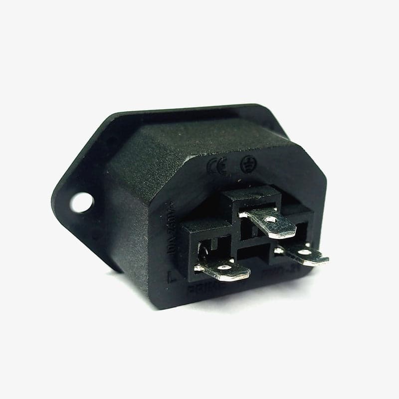 3-Pin Female Panel Mount AC Power Supply Socket - 10A 250V - View 2