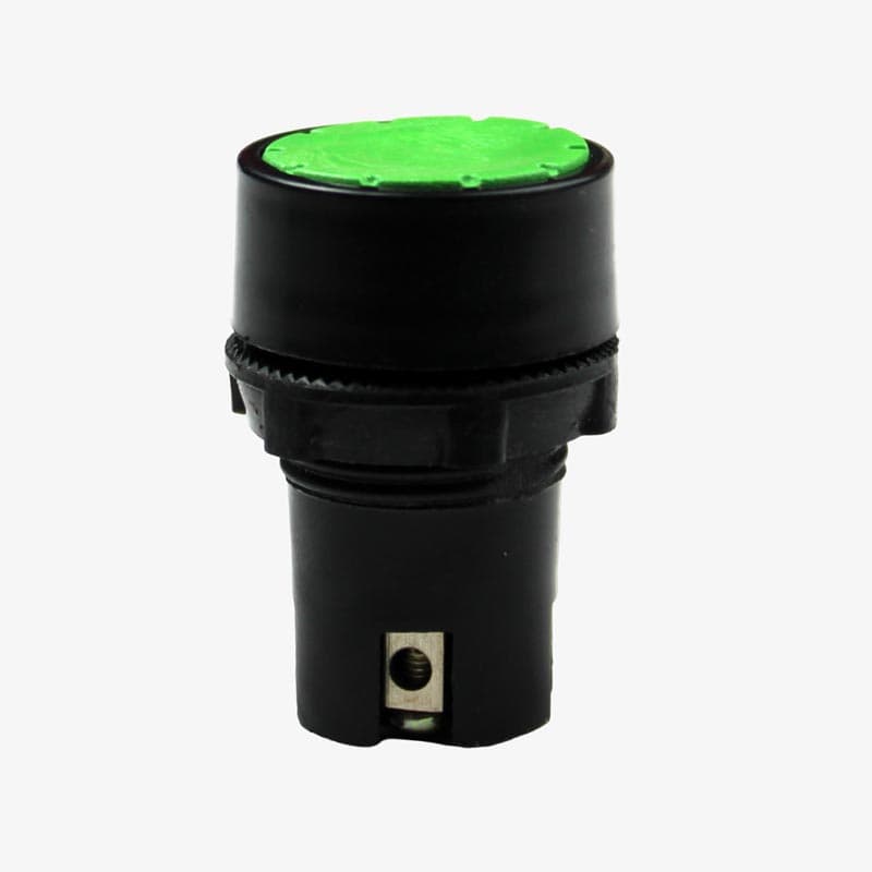 Flat AHF 5A Electric Push Button Switch - Green - View 2