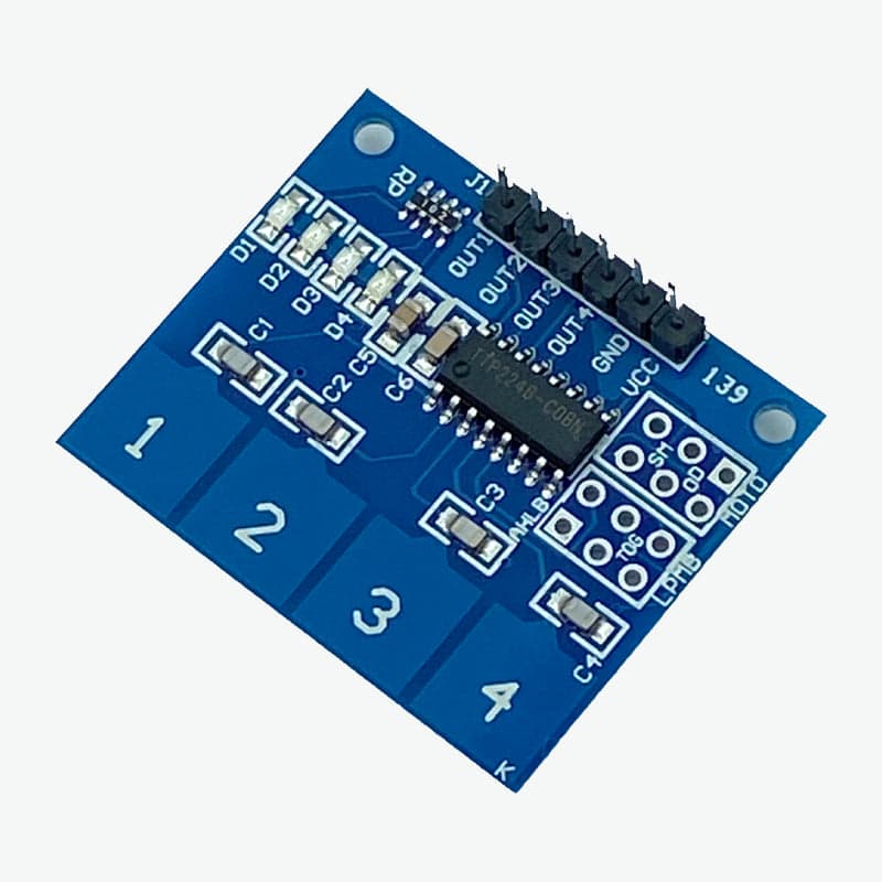 TTP224 4-Channel Touch Sensor Module - View 1