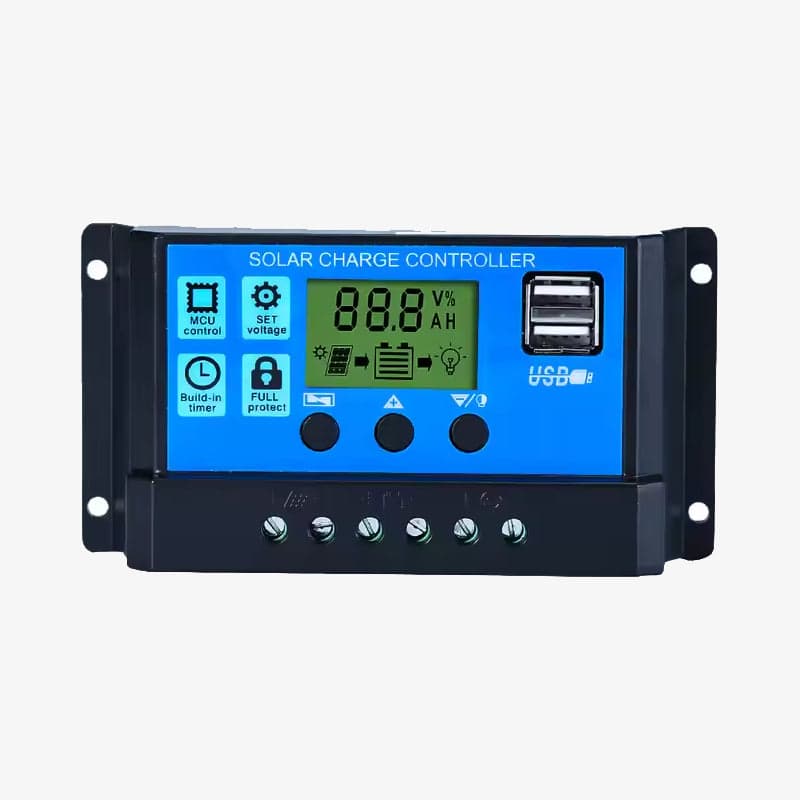 30A Smart Solar Charge Controller with Timer and USB Mobile Charger Socket - View 1