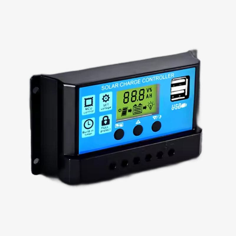 30A Smart Solar Charge Controller with Timer and USB Mobile Charger Socket - View 2