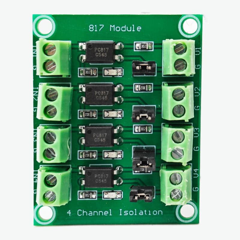 PC817 4-Channel Optocoupler Isolation Module - View 2