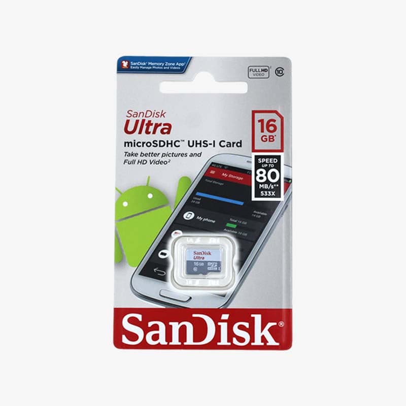 Sandisk Ultra 16GB Micro SD Card - (Class 10) - View 3