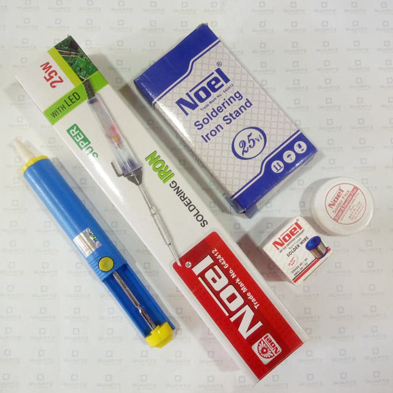Soldering Kit (Soldering Iron with Stand, Flux, lead & Desolder pump) - View 3