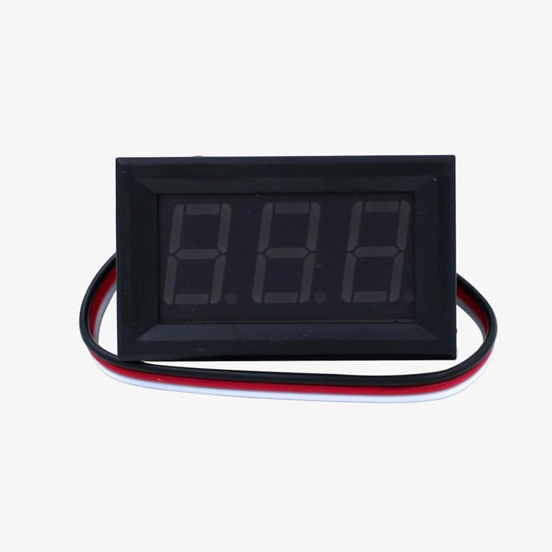 DC Voltmeter Panel Digital LED (5-30V) Green - View 2