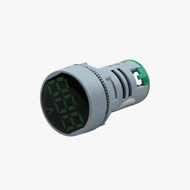 Ceyone AD16-22DSV AC Voltmeter Display Round Green 22mm (60 to 500 VAC) - View 1