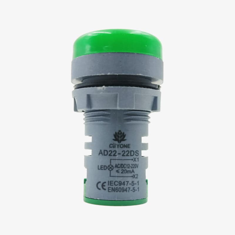 SIBASS SE-AS22-7S LED Indicator Panel Mount - 12VDC 220AC Green - View 1