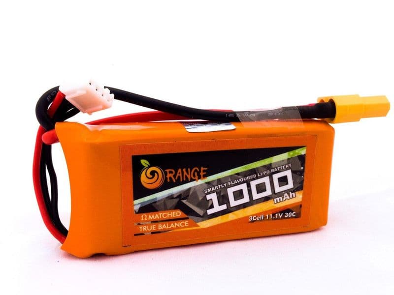 11.1 V 1000mAh Orange Lithium Polymer Battery Pack - View 1