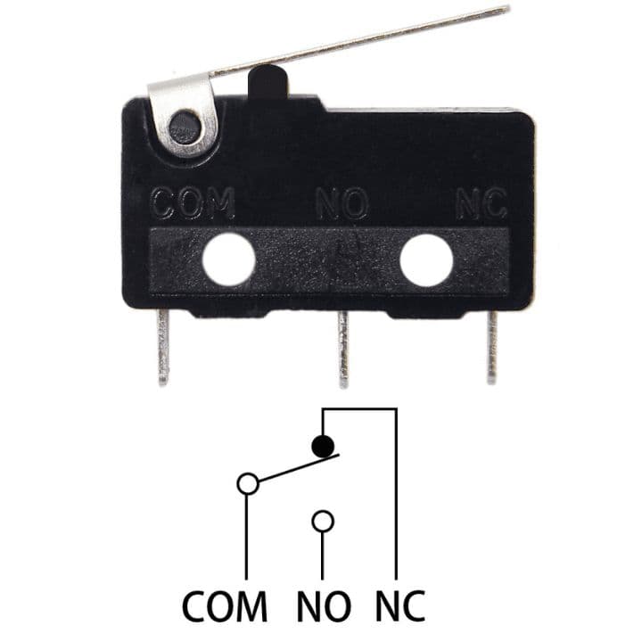 Arm Lever 15mm, 250V 6A SPDT 3-Pin Momentary Plastic Micro Limit Switch - View 2