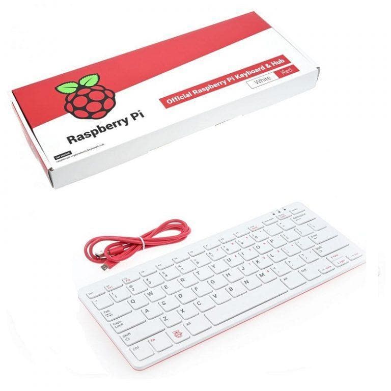 Raspberry Pi Official Keyboard (White-Red) - View 1