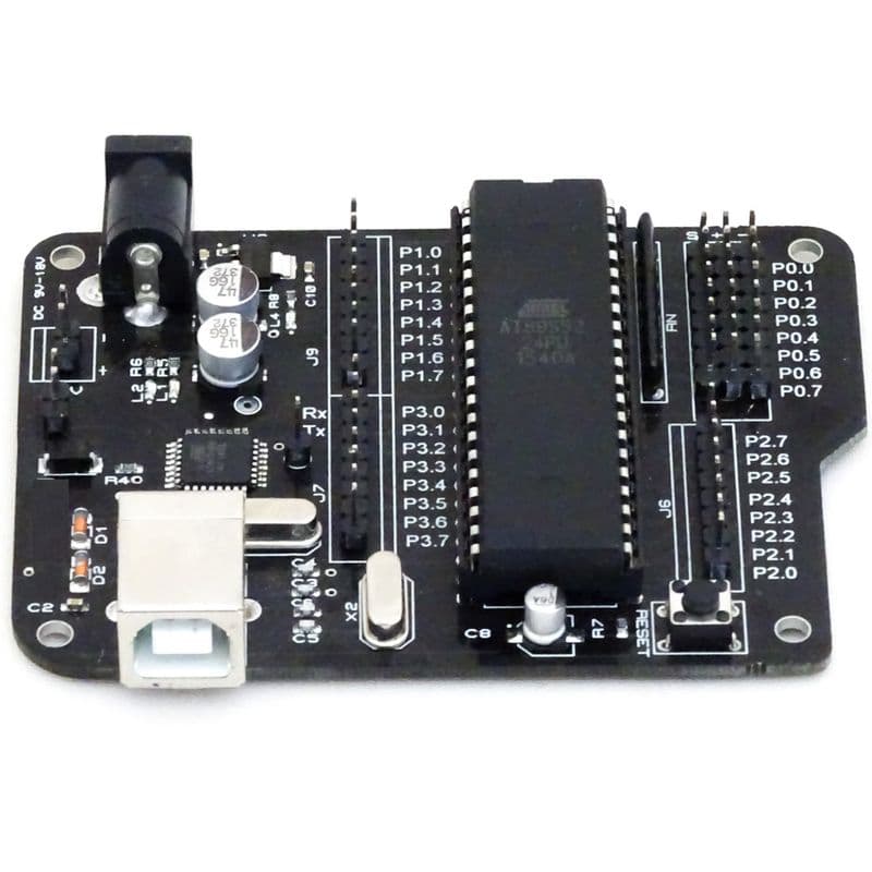 SmartElex Aryabhatta 8051 Microcontroller AT89S52 Development Board with Integrated USB Programmer - View 1