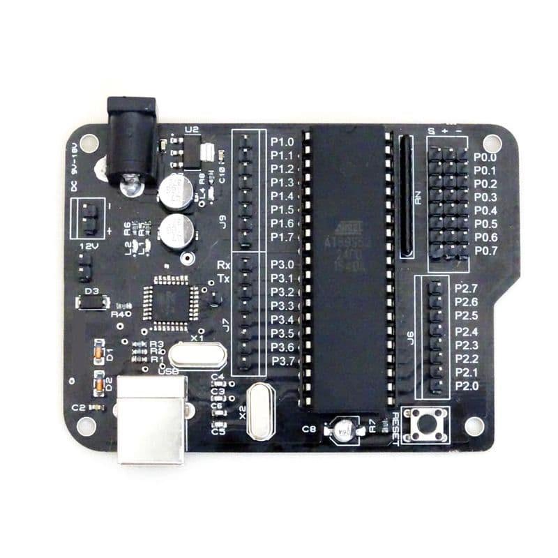 SmartElex Aryabhatta 8051 Microcontroller AT89S52 Development Board with Integrated USB Programmer - View 2