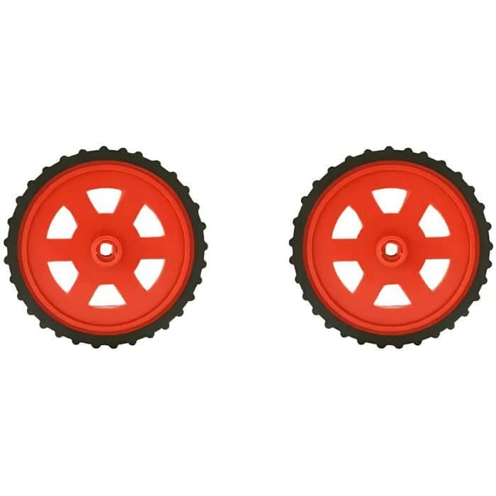 Red BO Motor Wheel +100 RPM Single Shaft BO Motor - Set of 2 - View 3
