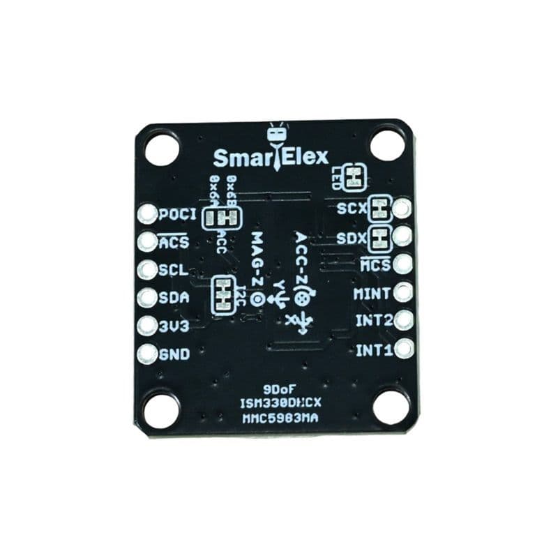 SmartElex 9DoF IMU Breakout Board with 3-Axis ISM330DHCX Accelerometer - View 2