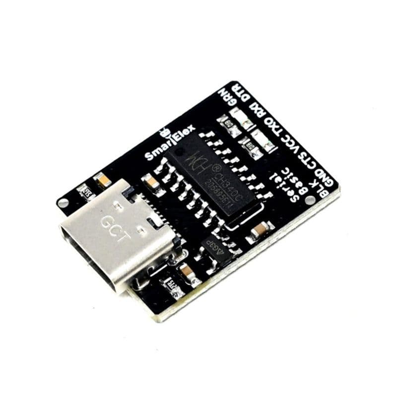 SmartElex USB-C Serial Basic Converter and CH340C IC Breakout Module - View 1