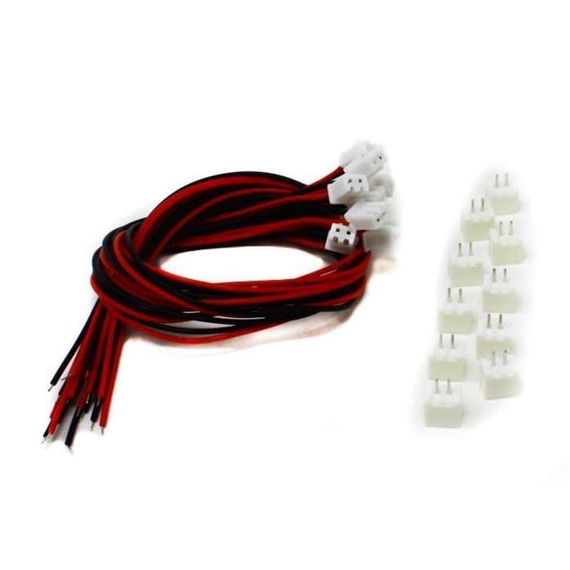2.54mm pitch 2 pin JST Cable with Connector - (Pack of 10) - View 2