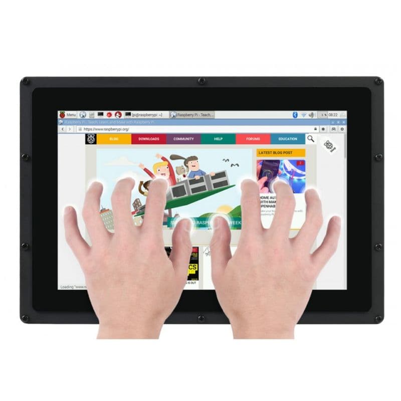 Original Waveshare 10.1 inch Raspberry Pi Touch Screen Display 1280x800 with Case - View 2
