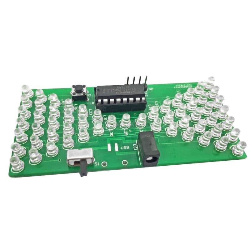 Electronic 5V Hourglass Shape Flashing LED DIY Soldering Board Kit - View 2