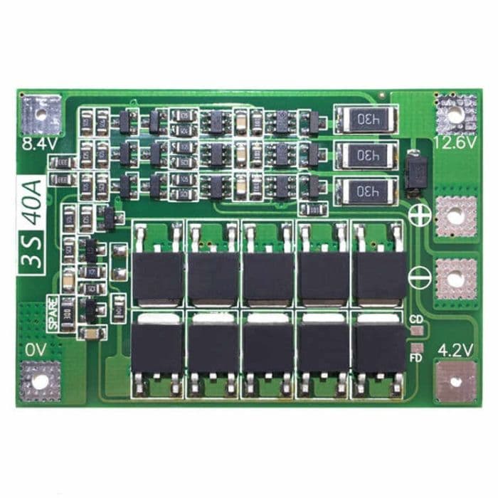 3 Series 40A 11.1V 12.6V 18650 Lithium Battery Protection Board with Balance - View 1
