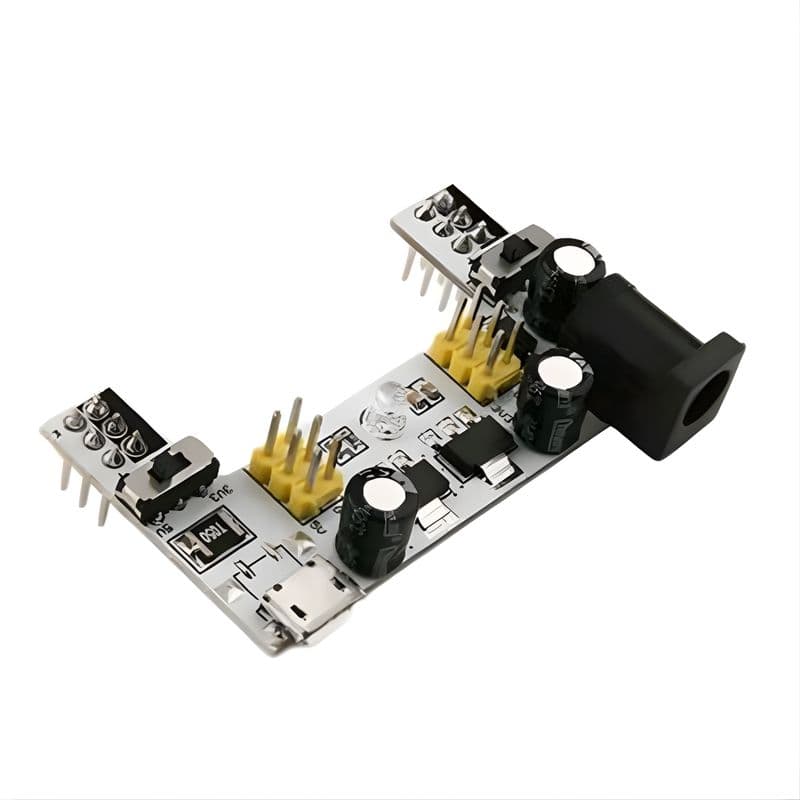 Breadboard Power Supply Module – Micro USB & DC 7–12V Dual Channel - View 2