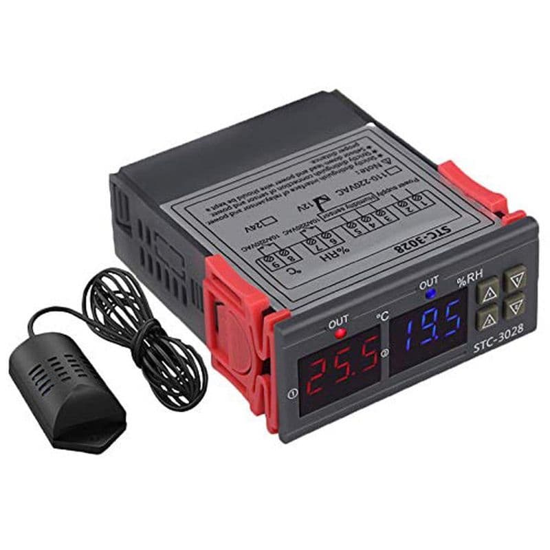 12V STC-3028 Dual Digital Thermostat Temperature Humidity Control - View 1