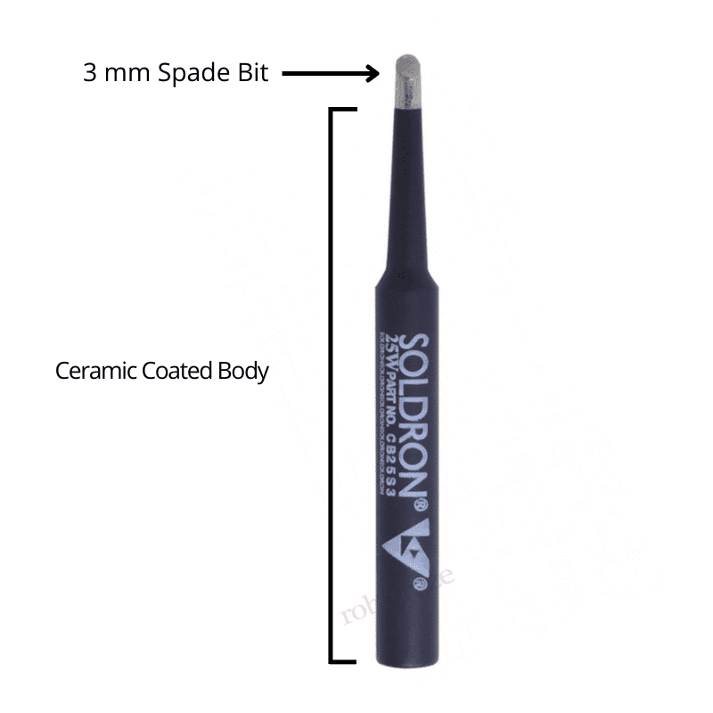 Soldron Black Ceramic Coated Delux Spade Bit for Soldron 25W Soldering Iron - CB25S3 - View 3