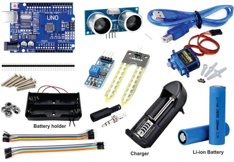 dry wet waste segregator smart dustbin components kit with Li-ion Battery - View 1