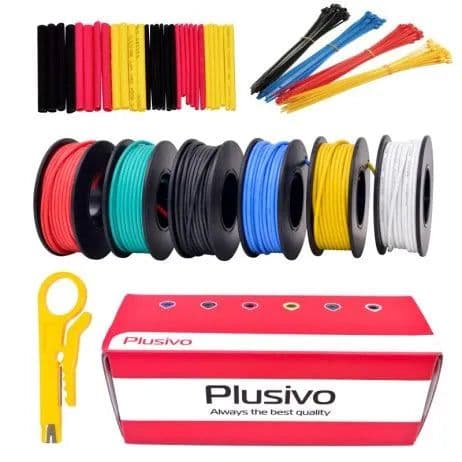 Plusivo 22AWG 6 Colors x 10M 600V Pre-Tinned Hook up Wire Kit – Solid Core - View 1